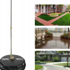 T-Racer 15 Terrassebørste Sæt – Roterende Arm | 5 Dyser | Skumkanon 1000Ml | Kompatibel med Lavor, Parkside