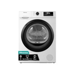 Tørretumbler - Hisense - DHQE900UWDC - Kapacitet 9 kg - 590x595x845 mm - 44 kg - Energiøkonomi