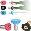 Turbo Dyse til Højtryksrenser, Roterende Dyse og 7 Tips, 1/4' Quick Connect, 4000 Psi, Jet Kit til Højtryksrenser, Højtryksrotator, Sort