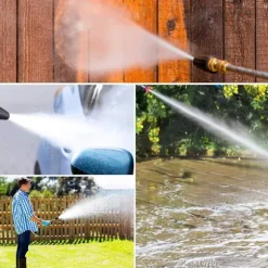 Turbo Dyse til Højtryksrenser, Roterende Dyse og 7 Tips, 1/4' Quick Connect, 4000 Psi, Jet Kit til Højtryksrenser, Højtryksrotator, Sort