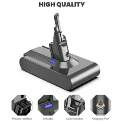 Udskiftningsbatteri til Dyson V8 SV10, 6000mAh Kapacitet, 21.6V 1 Batteries Filters 21.6V
