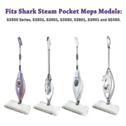 Udskiftningsdampmoppepuder, holdbar og vaskbar mikrofiber, kompatibel med Shark Steam Pocket Mop S 3500-serien S 3501 S3601, ridseforebyggelse og