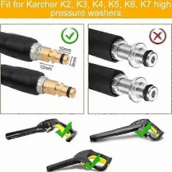 Udskiftningshøjtryksslange kompatibel med Karcher K2-K7 rengøringsmaskiner, Quick Connector (6m)-WELLNGS