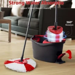 Udskiftningsmoppehoved, mikrofiber moppehoved refills kompatible med trekantet turbomoppe (3 stk. rød)