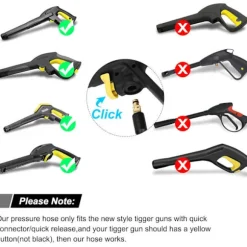 Udskiftningsslange til højtryksrenser Kärcher K-serie K2 K3 K4 K5 K6 K7 Click Plug Quick Connect-XF13 20m