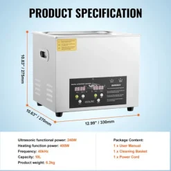 Ultralydrenser-Duoku-10 L-Professionel Digital Laboratorie Renser med Timer