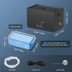 Ultralydrenser-Duoku-30L-Digital Rensemaskine 600 W 40 kHz-med Timer, Opvarmning, Afgasning og Blød Tilstand