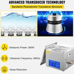 Ultrasonic Rengøring-Duoku-15 L-Rustfrit Stål-med Digital Varme Timer og Smykker Rengøring