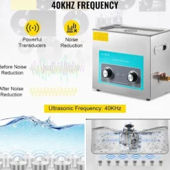 Ultrasonic Rengøringsmiddel-Duoku-6 L-Digital Timer og Opvarmning-Rustfrit Stål-Kontrolknap