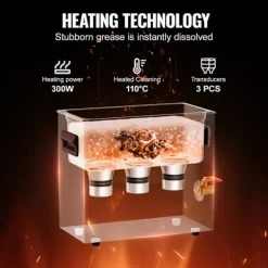 Ultrasonisk Rengøringsmiddel-Duoku-6 L-Sonik Kavitation Maskine 180 W med Opvarmning og Timer