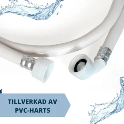 Vaskemaskine- og opvaskemaskineslange | Størrelser fra 1,5M til 6M | Tilførselsslange kompatibel med alle mærker: LG, Bosch, AEG | Let at placere | 2M | Fyndiq