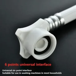 Vaskemaskineslange, opvaskemaskineslange, universal vandforsyningsslange (1-5 meter) - med stålspids