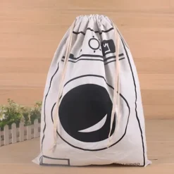 Vasketøjspose til rejser - vasketøjspose til snavset vasketøj - vasketøjskurv med snøre - 65 x 45 cm