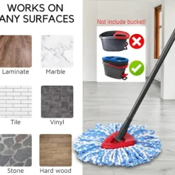Velegnet til H2PrO moppehoveder med spinmoppebase, 3 stk, 1 stk