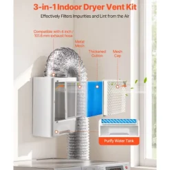 Ventilationssæt til tørretumbler 3 i 1-Duoku-med vandtank-udløbsrør på 1,5 m