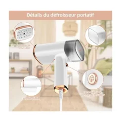 Vertikal dampstrygejern, 1000W 150ML Bærbart vertikalt dampstrygejern, Tøjdamper, Egnet til alle stoffer
