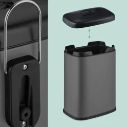 Vægmonteret affaldsbeholder, 5L, aftageligt låg