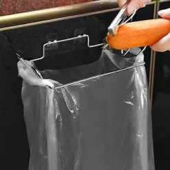 Vægmonteret affaldsposeholder uden boring, rustfrit stål, sølvfarve, 18,5*14*4 cm