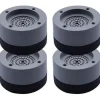 Vibrationsdæmpere, 4 stk. universelle vibrationsdæmpere, antivibrationsmåtte, skiver til vaskemaskine og tørretumbler, 4 cm (grå, 4 cm) [DB]