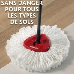 VILEDA EasyWring & Clean Broom Refill - Microfiber Vitt och rött
