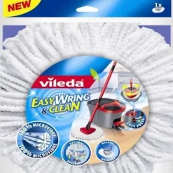VILEDA EasyWring & Clean Broom Refill - Microfiber Vitt och rött