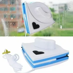 Vinduevasker Magnetisk Dobbeltsidet Squeegee Magnetisk Viskestykke Rengøringsværktøj til 3-8mm Vindueglas - Blå