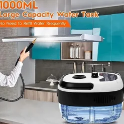 2500W Håndholdt Damprenser – Trykdamprenser med 3 børstehoveder, 6 dampindstillinger og en 1000 ml vandtank.
