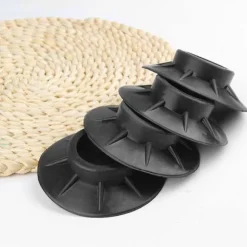 4x Vibrationsdæmpere - Gummifødder til vaskemaskine Black
